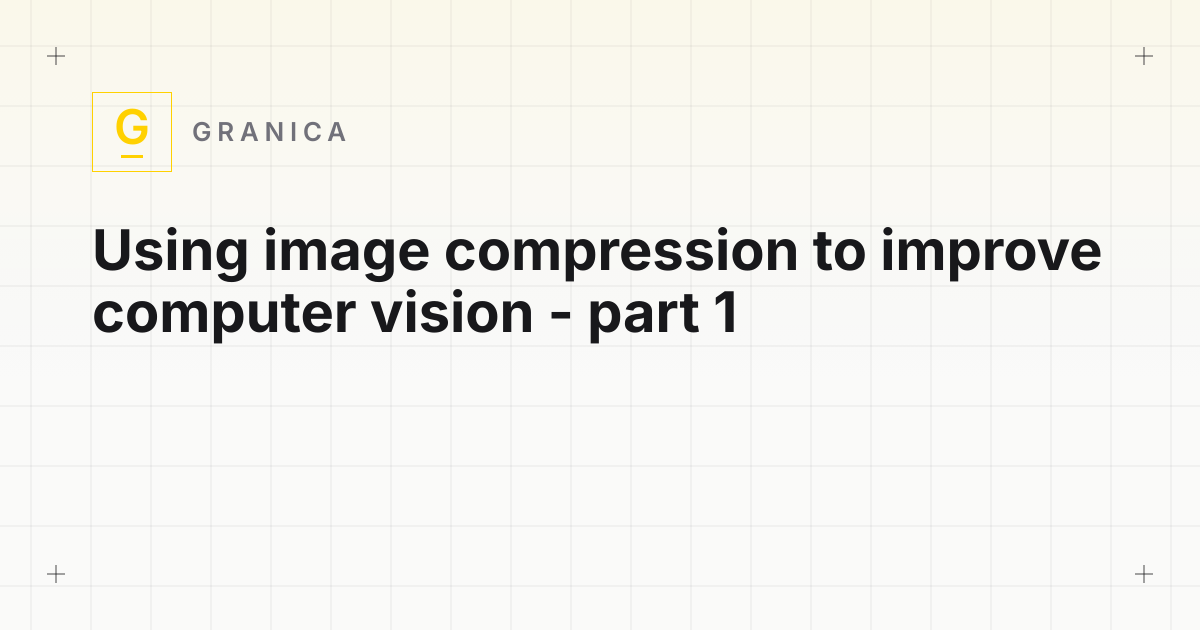 Using image compression to improve computer vision - part 1